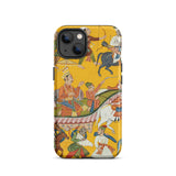 King Dasaratha Proceeds to Rama’s Wedding - Shangri Ramayana Iphone Case, 13 / Matte, Phone Case Historical Artwork