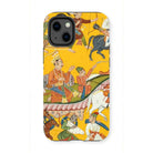 King Dasaratha Proceeds to Rama’s Wedding - Shangri Ramayana Iphone Case, 13 Mini / Matte, Phone Case Traditional Indian Miniature Painting