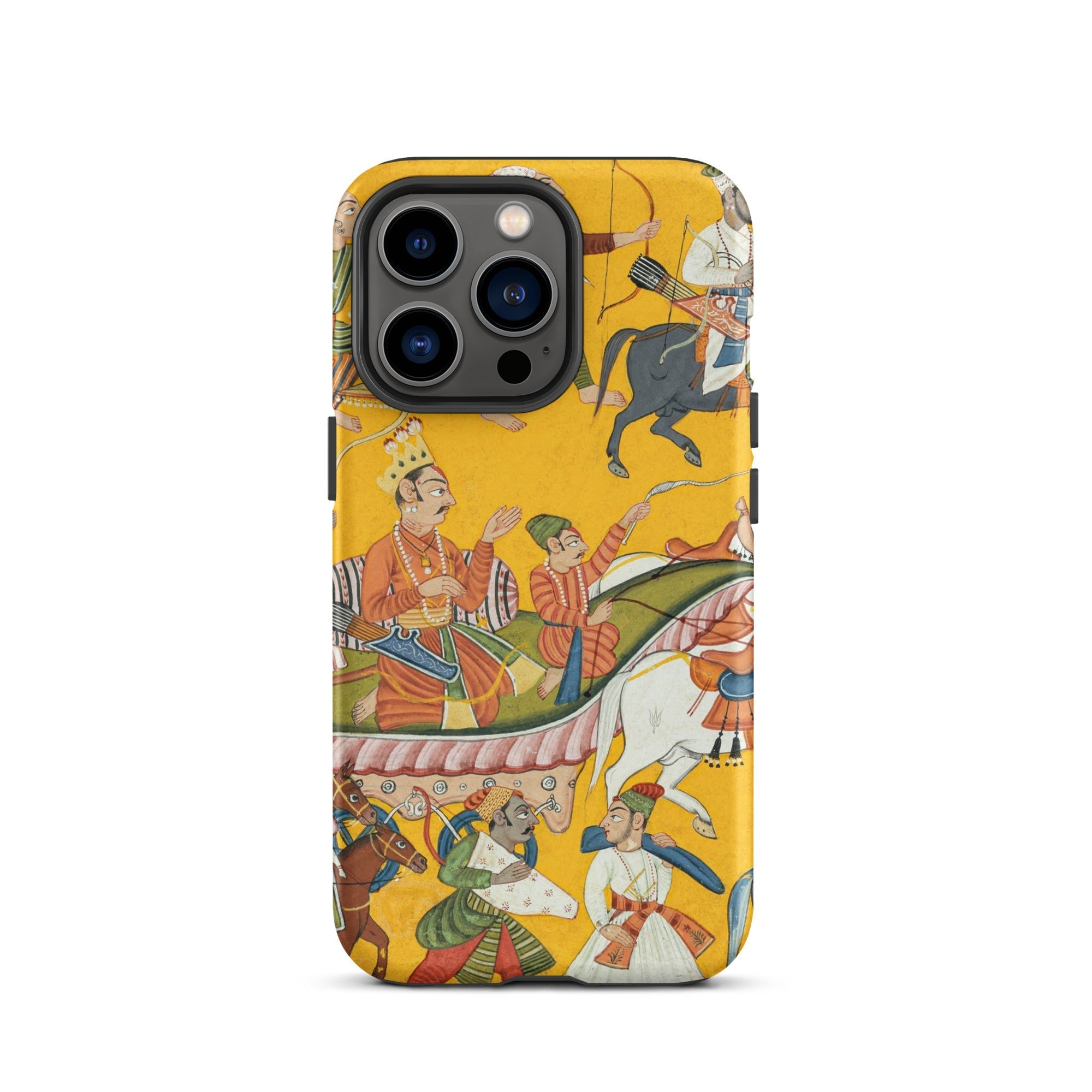 King Dasaratha Proceeds to Rama’s Wedding Shangri Ramayana Iphone Case, 13 Pro / Matte, Yellow Phone Case Historical Scene