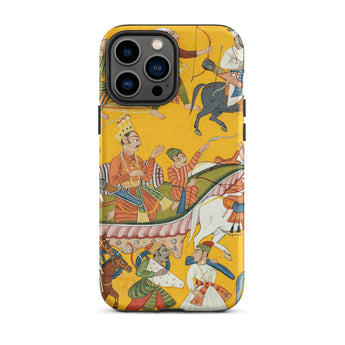 King Dasaratha Proceeds to Rama’s Wedding - Shangri Ramayana Iphone Case, 13 Pro Max / Matte, Phone Case Indian Art