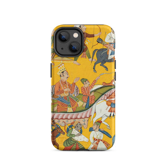King Dasaratha Proceeds to Rama’s Wedding - Shangri Ramayana Iphone Case, 14 / Matte, Iphone Case Historical Painting