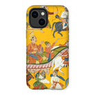King Dasaratha Proceeds to Rama’s Wedding - Shangri Ramayana Iphone Case, 14 Plus / Matte, Phone Case Traditional Indian Miniature Painting