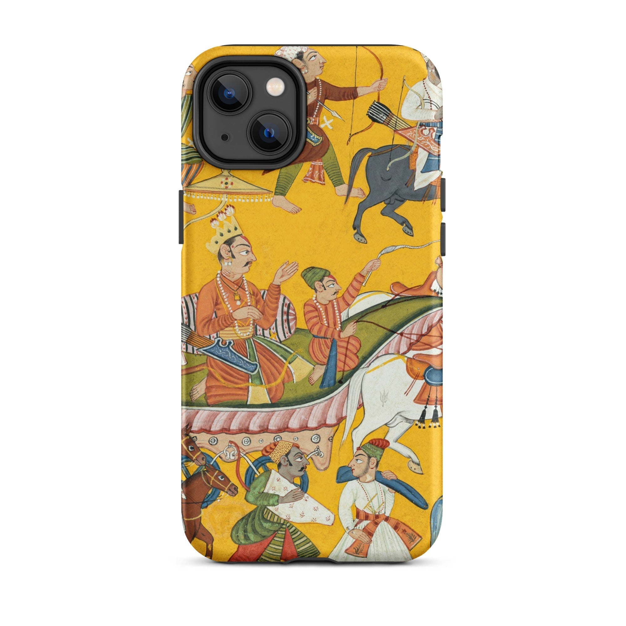 King Dasaratha Proceeds to Rama’s Wedding Shangri Ramayana Iphone Case, 14 Plus / Matte, Phone Case Historical Painting
