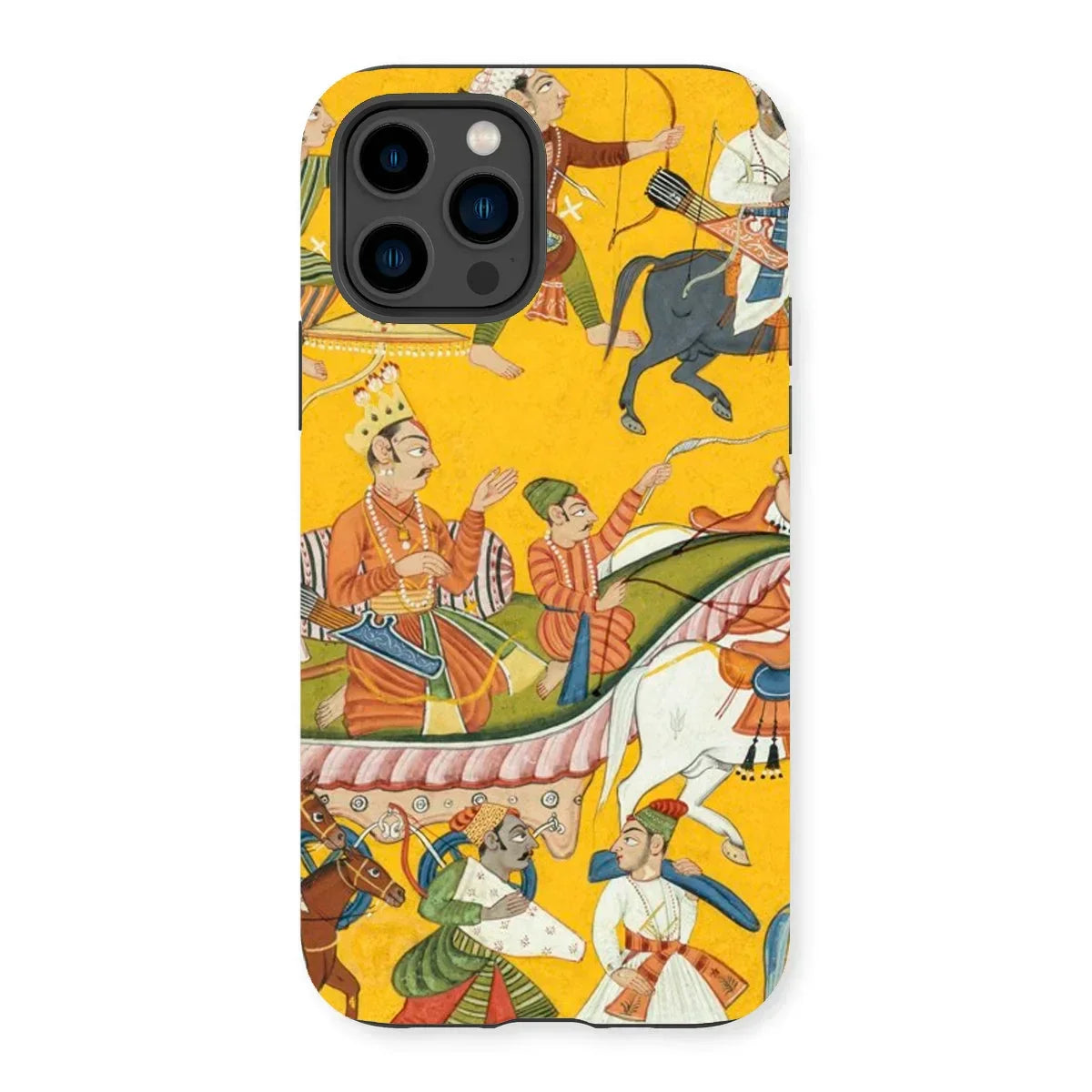 King Dasaratha Proceeds to Rama’s Wedding - Shangri Ramayana Iphone Case, 14 Pro / Matte, Iphone Case Traditional Indian Miniature Painting