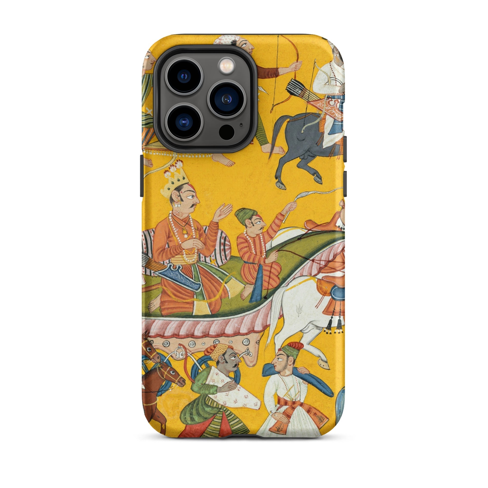 King Dasaratha Proceeds to Rama’s Wedding Shangri Ramayana Iphone Case, 14 Pro Max / Matte, Phone Case Historical Painting