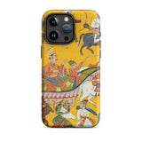 King Dasaratha Proceeds to Rama’s Wedding - Shangri Ramayana Iphone Case, 15 Pro Max / Matte, Phone Case Historical Painting