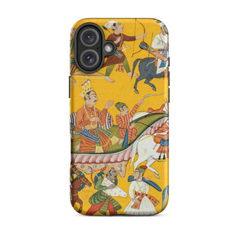 King Dasaratha Proceeds to Rama’s Wedding - Shangri Ramayana Iphone Case, 16 Plus / Matte, Phone Case Historical Painting