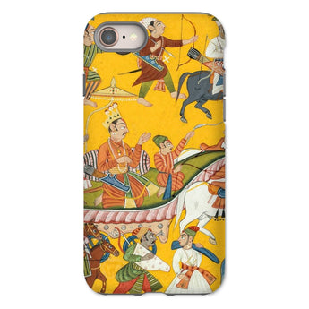 King Dasaratha Proceeds to Rama’s Wedding - Shangri Ramayana Iphone Case, 8 / Matte, Phone Case Traditional Indian Miniature Painting