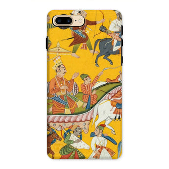 King Dasaratha Proceeds to Rama’s Wedding - Shangri Ramayana Iphone Case, 8 Plus / Matte, Phone Case Traditional Indian Miniature Painting
