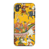King Dasaratha Proceeds to Rama’s Wedding - Shangri Ramayana Iphone Case, Xs / Matte, Phone Case Traditional Indian Miniature Painting