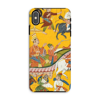 King Dasaratha Proceeds to Rama’s Wedding - Shangri Ramayana Iphone Case, Xs Max / Matte, Phone Case Traditional Indian Miniature Painting