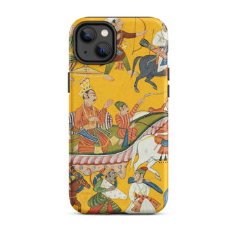 King Dasaratha Proceeds to Rama’s Wedding - Shangri Ramayana Phone Case Iphone 14 Plus / Matte Historical Painting, Pahari Miniature Mobile