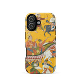 King Dasaratha Proceeds to Rama’s Wedding - Shangri Ramayana Phone Case Iphone 17 / Matte Yellow Phone Case Colorful Traditional Art Design