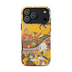 King Dasaratha Proceeds to Rama’s Wedding - Shangri Ramayana Phone Case, King Dasaratha, Shangri Ramayana, Pahari Miniature Painting