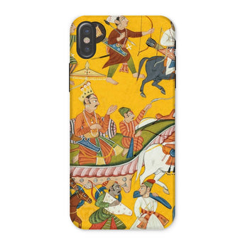 King Dasaratha Proceeds to Rama’s Wedding - Shangri Ramayana Phone Case Iphone x / Matte Phone Case Traditional Indian Miniature Painting