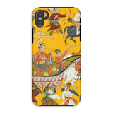 King Dasaratha Proceeds to Rama’s Wedding - Shangri Ramayana Phone Case Iphone Xs / Matte Phone Case Traditional Indian Miniature Painting