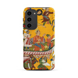 King Dasaratha Proceeds to Rama’s Wedding - Shangri Ramayana Phone Case Samsung Galaxy S23 Plus / Matte Vibrant Yellow Phone Case Intricate