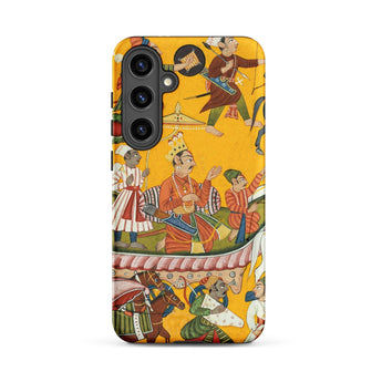 King Dasaratha Proceeds to Rama’s Wedding - Shangri Ramayana Phone Case Samsung Galaxy S24 Plus / Matte Vibrant Yellow Phone Case Detailed