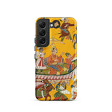 King Dasaratha Proceeds to Rama’s Wedding - Shangri Ramayana Phone Case Vibrant Yellow Phone Case Intricate Traditional Indian Artwork King