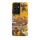 King Dasaratha Proceeds to Rama’s Wedding Shangri Ramayana Samsung Case, Galaxy S21 Ultra / Matte, Phone Case Vibrant Yellow Background