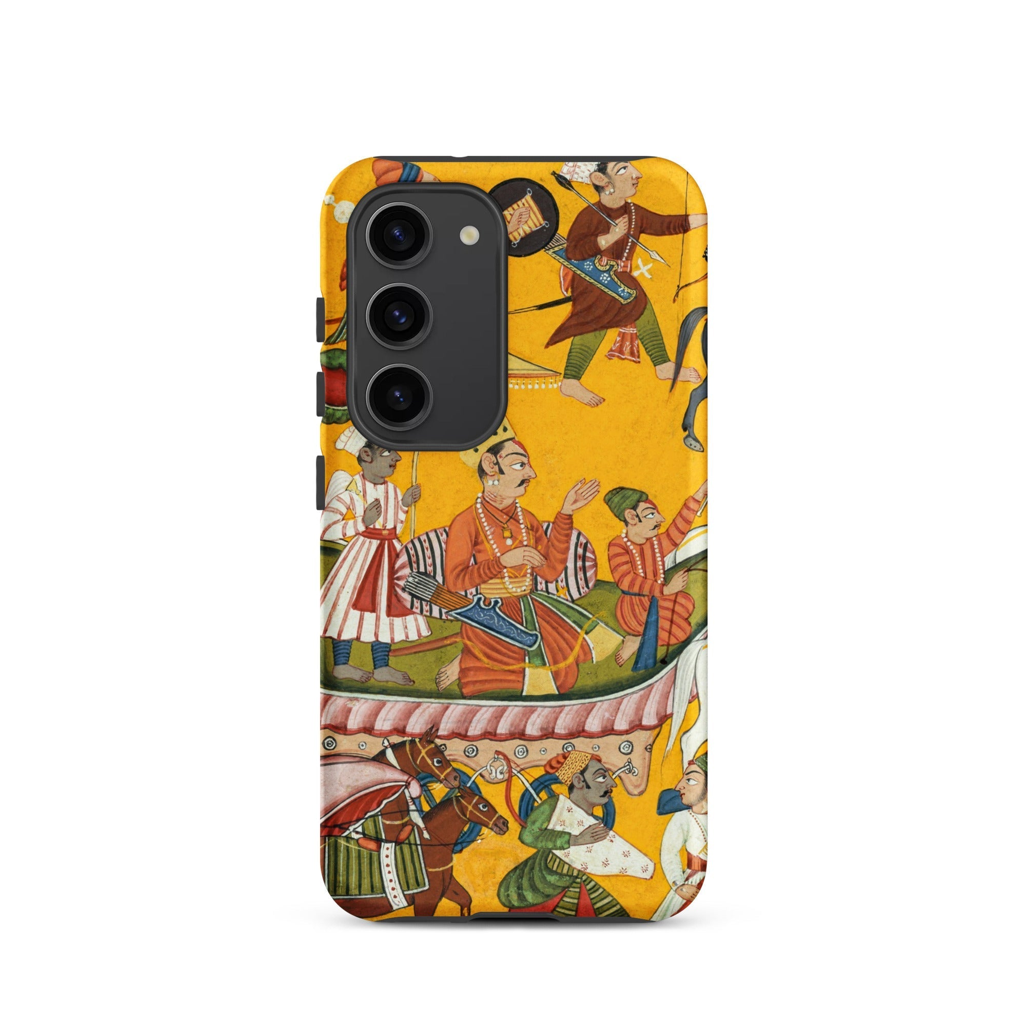 King Dasaratha Proceeds to Rama’s Wedding Shangri Ramayana Samsung Case, Galaxy S23 / Matte, Smartphone Yellow Case Traditional Indian