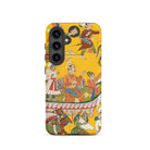 King Dasaratha Proceeds to Rama’s Wedding Shangri Ramayana Samsung Case, Yellow Phone Case Adorned Ornate Colorful Indian Miniature