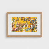 King Dasaratha Proceeds to Rama’s Wedding - Shangri Ramayana Art Print / Canvas Vibrant Framed Artwork Historical Procession Figures