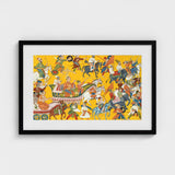 King Dasaratha Proceeds to Rama’s Wedding - Shangri Ramayana Art Print / Canvas Vibrant Framed Artwork Dynamic Historical Procession