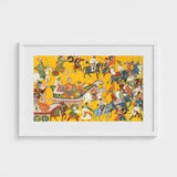King Dasaratha Proceeds to Rama’s Wedding - Shangri Ramayana Art Print / Canvas Vibrant Framed Artwork Dynamic Historical Scene Figures