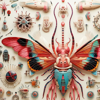 King Dom Beetle - Alien Insect Taxonomy Art Print / Canvas, King Dom Beetle, Alien Species Taxonomy, Xenoentomological Artistry