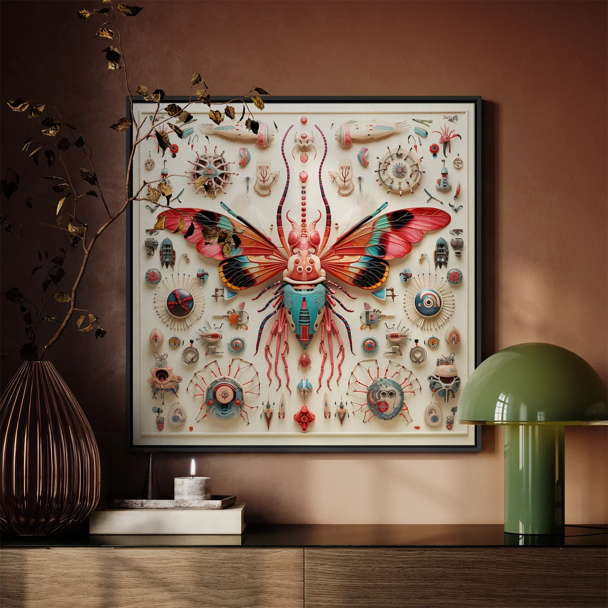 King Dom Beetle - Alien Insect Taxonomy Framed Canvas