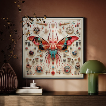 King Dom Beetle - Alien Insect Taxonomy Framed Canvas, Framed Insect Art