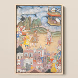King Sal Visits Kala Yavana - Harivamsa Art Print / Canvas, 12x18’’ / 31x46cm / Natural Frame, Posters Prints & Visual Artwork, Toby Leon
