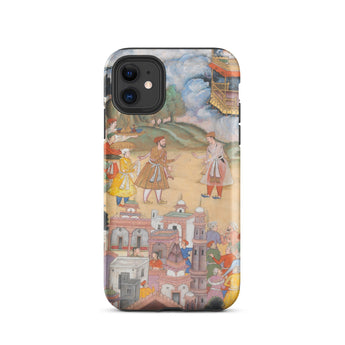 King Sal Visits Kala Yavana - Harivamsa Iphone Case, 11 / Matte, Phone Case Historical Artwork