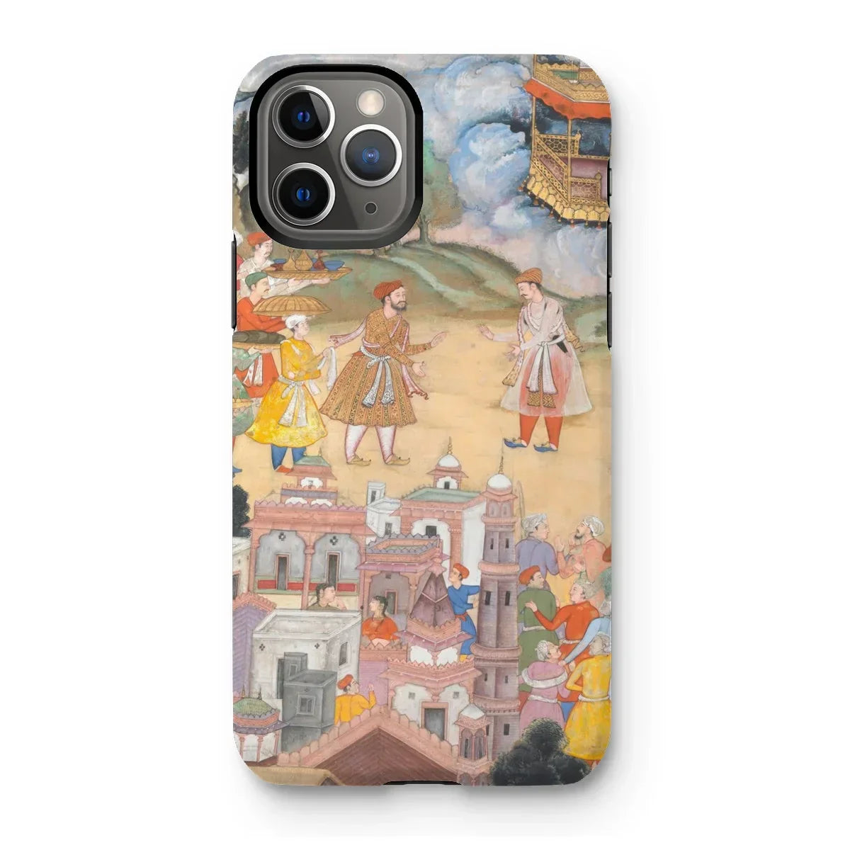 King Sal Visits Kala Yavana - Harivamsa Iphone Case, 11 Pro / Matte, Phone Case Traditional Indian Miniature Painting Artwork Figures