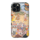 King Sal Visits Kala Yavana - Harivamsa Iphone Case, 12 Pro Max / Matte, Iphone Case Traditional Indian Miniature Painting Figures