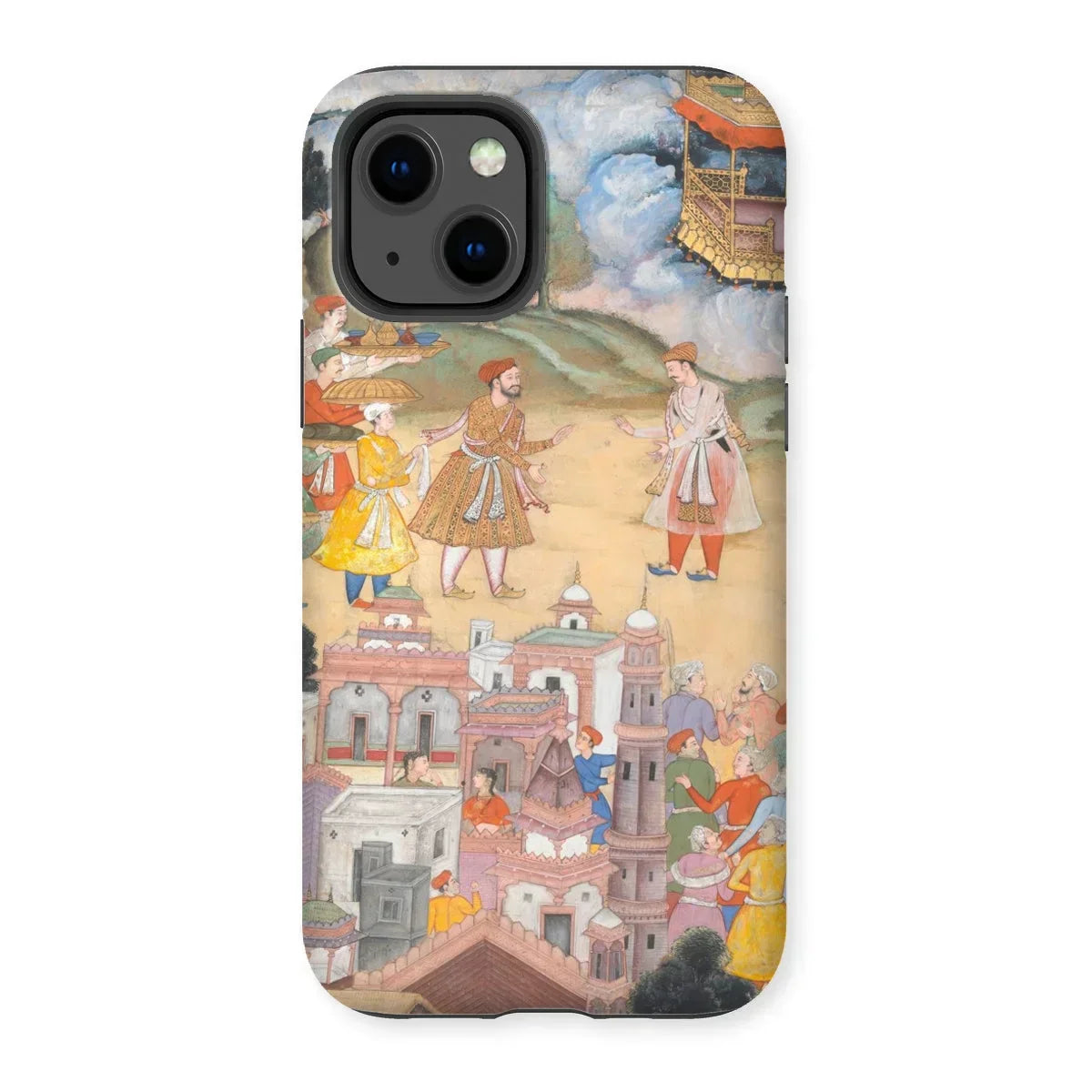 King Sal Visits Kala Yavana - Harivamsa Iphone Case, 13 / Matte, Phone Case Classical Indian Miniature Painting Design