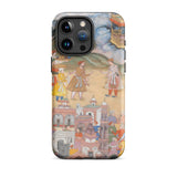 King Sal Visits Kala Yavana - Harivamsa Iphone Case, 15 Pro Max / Matte, Phone Case Historical Painting