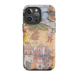 King Sal Visits Kala Yavana - Harivamsa Iphone Case, 16 Pro Max / Matte, Phone Case Historical Painting
