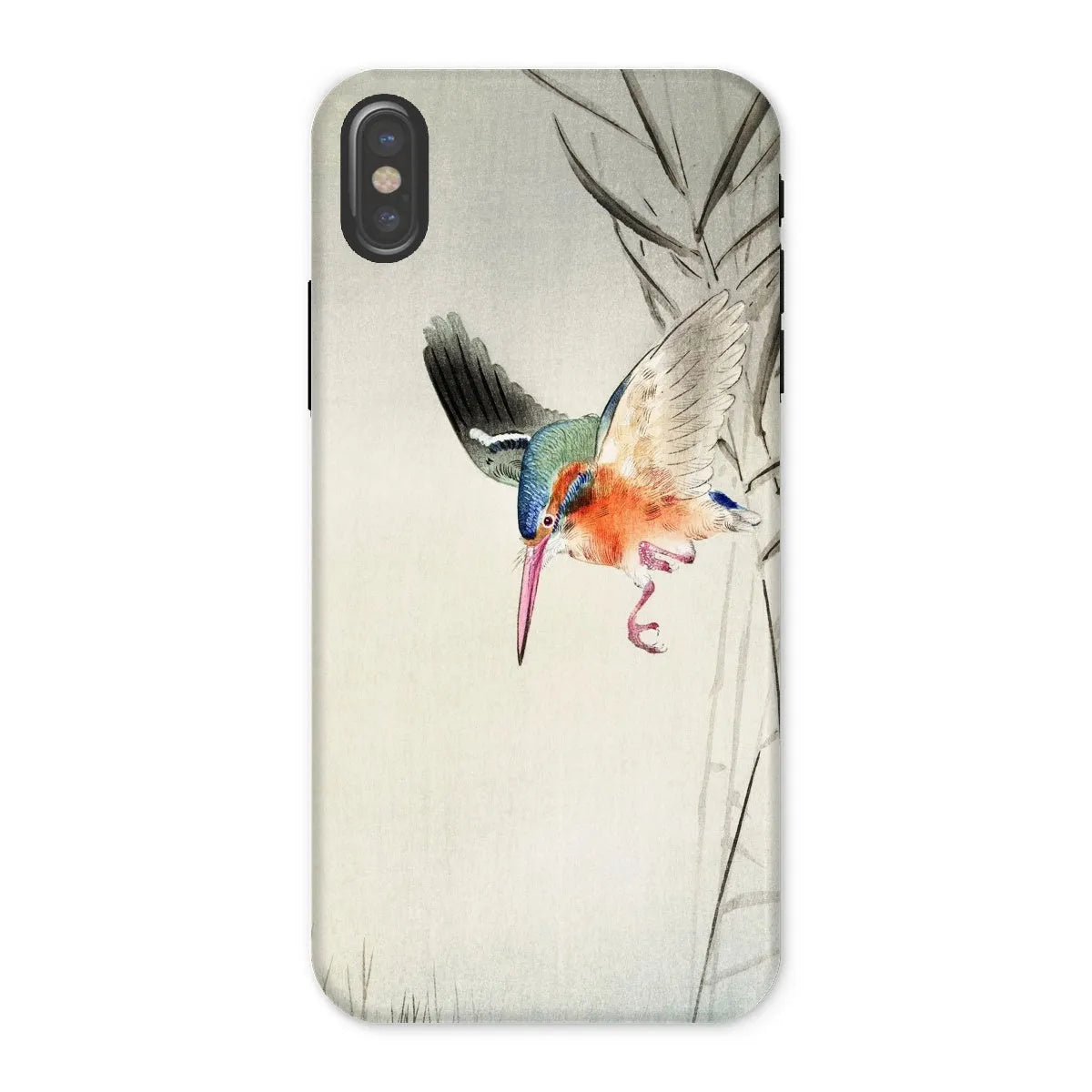 Kingfisher Hunting - Kachōe Bird Art Phone Case - Ohara Koson - Iphone x / Matte - Mobile Phone Cases - Aesthetic Art