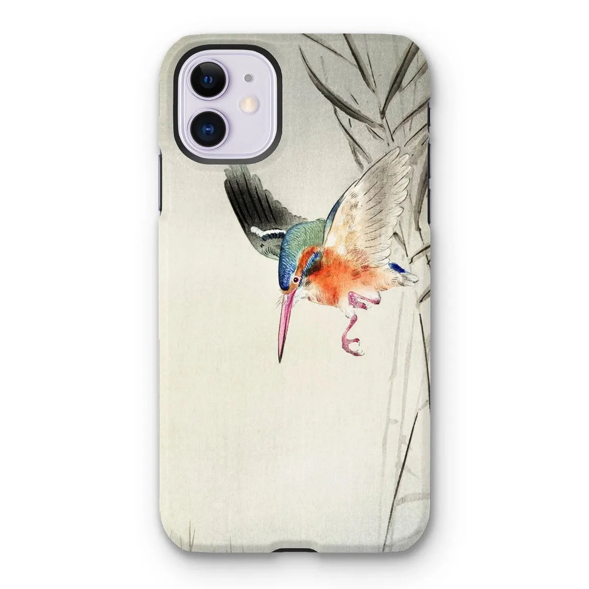 Kingfisher Hunting - Kachōe Bird Art Phone Case - Ohara Koson - Iphone 11 / Matte - Mobile Phone Cases - Aesthetic Art