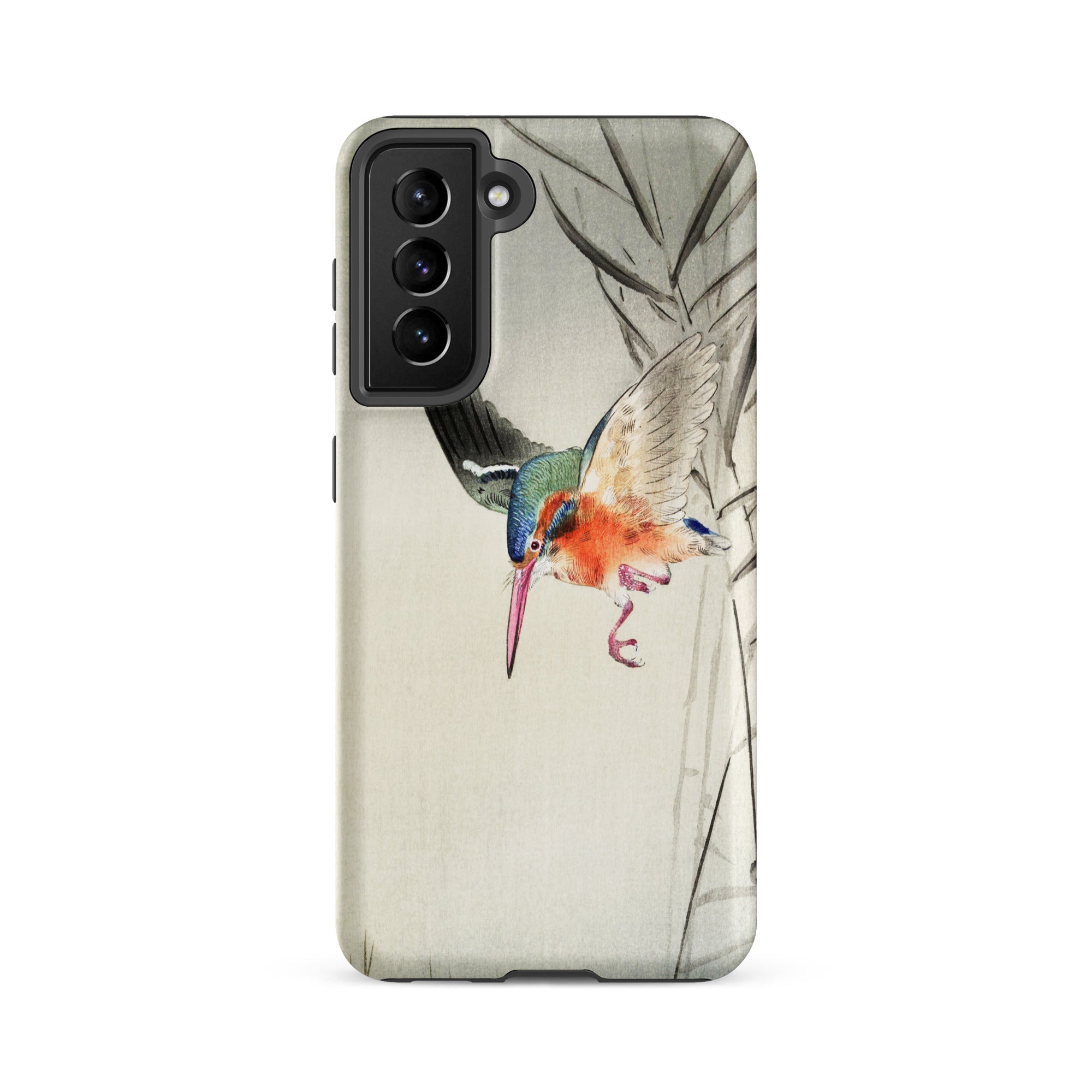 Kingfisher Hunting Ohara Koson Bird Art Samsung Case, Galaxy S21 Fe / Matte, Smartphone Case Colorful Bird Illustration