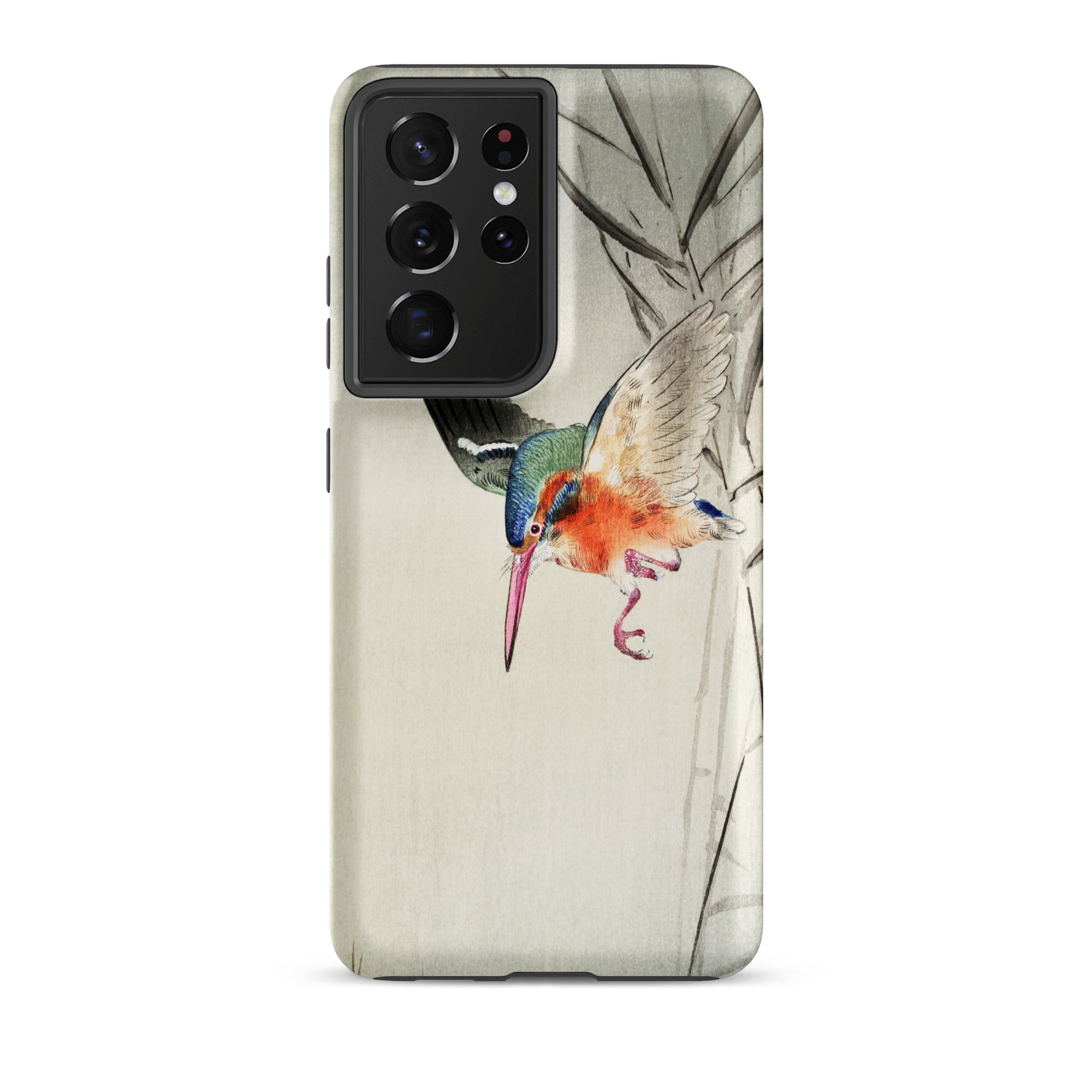 Kingfisher Hunting Ohara Koson Bird Art Samsung Case, Galaxy S21 Ultra / Matte, Smartphone Case Kingfisher Illustration