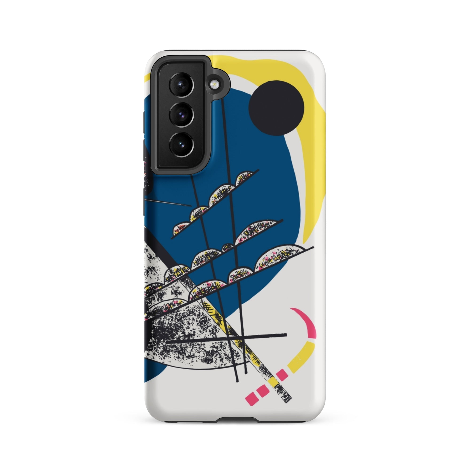 Kleine Welten Ii Wassily Kandinsky Samsung Case, Galaxy S21 Fe / Matte, White Smartphone Case Colorful Abstract Art Design Blue