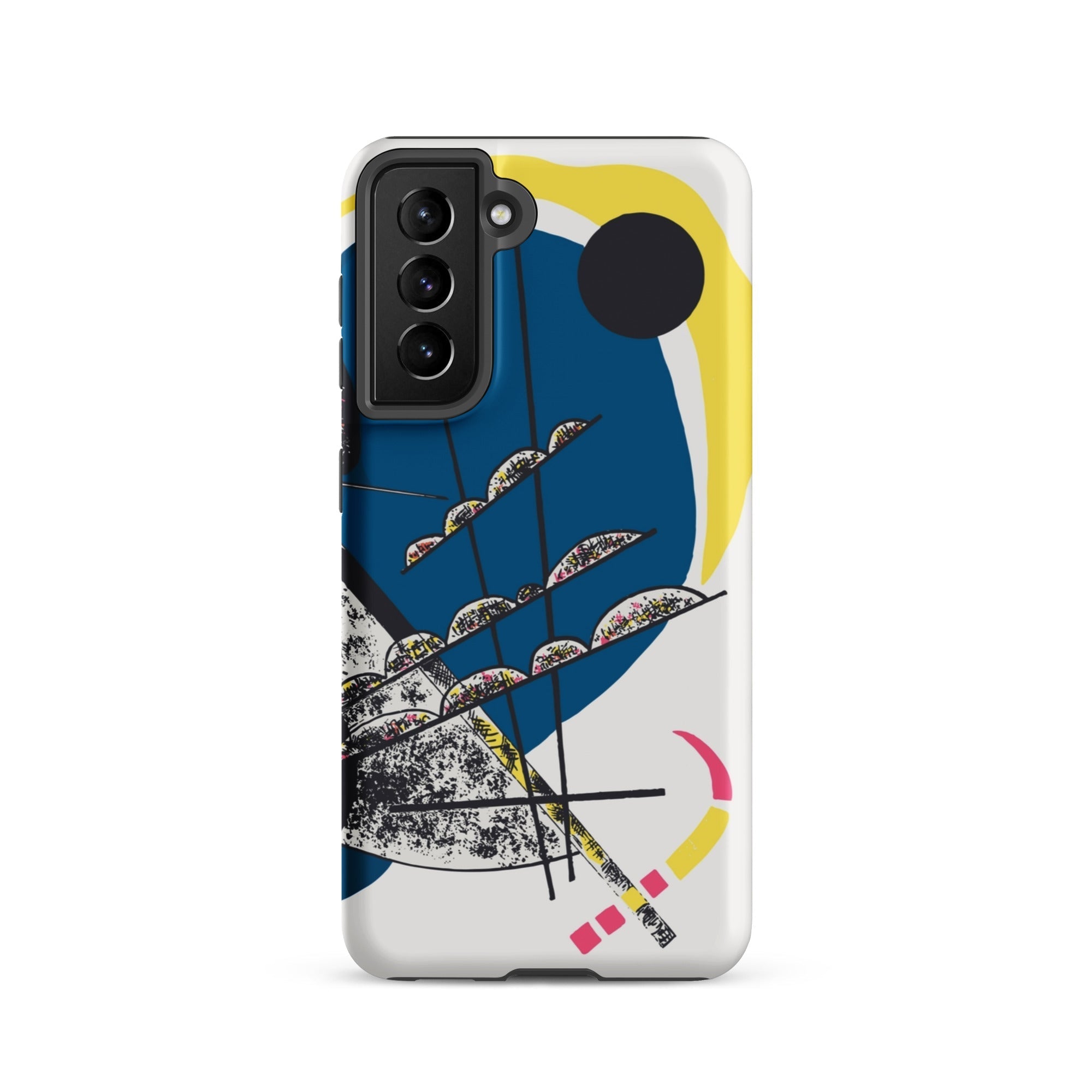 Kleine Welten Ii Wassily Kandinsky Samsung Case, Galaxy S21 / Matte, White Smartphone Case Abstract Design Blue Yellow Black