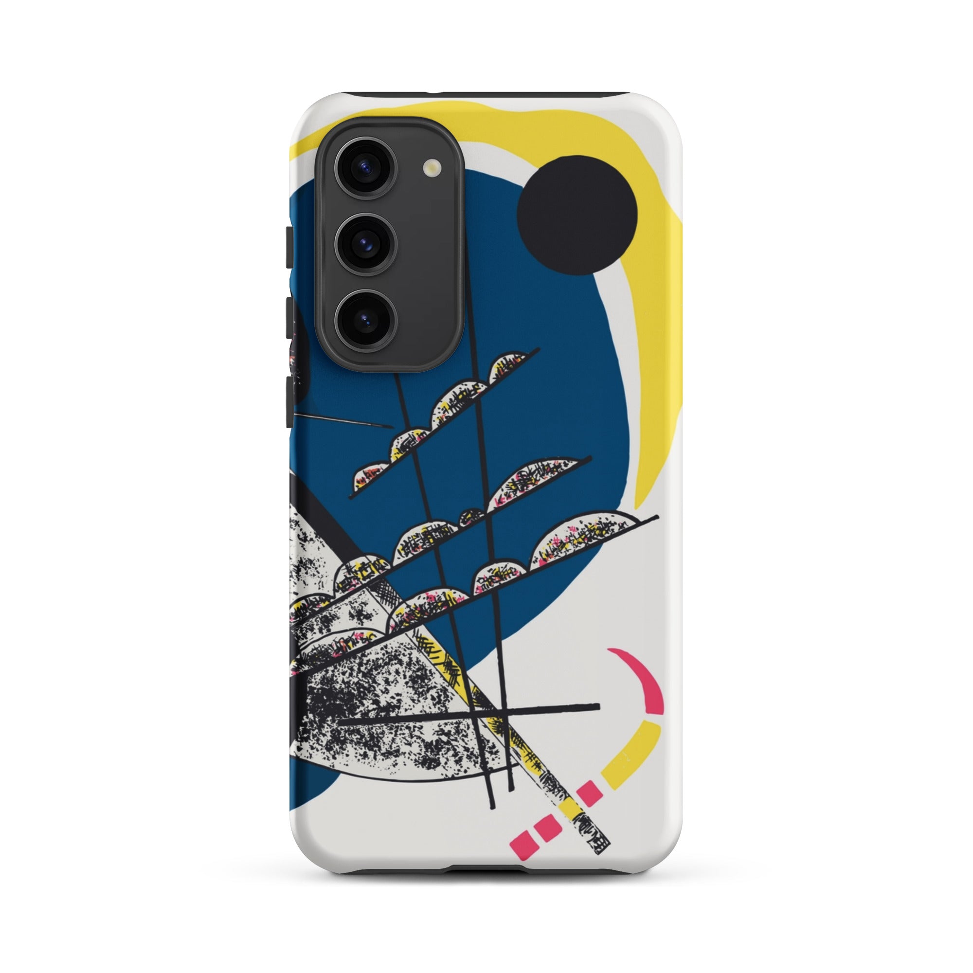 Kleine Welten Ii Wassily Kandinsky Samsung Case, Galaxy S23 Plus / Matte, Smartphone Case Abstract Art Design Blue Yellow Black