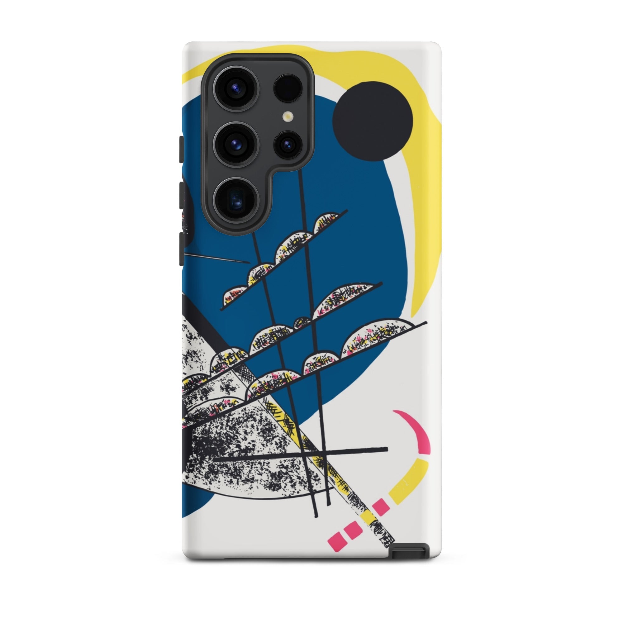 Kleine Welten Ii Wassily Kandinsky Samsung Case, Galaxy S23 Ultra / Matte, Smartphone Case Abstract Art Design Blue Yellow Black