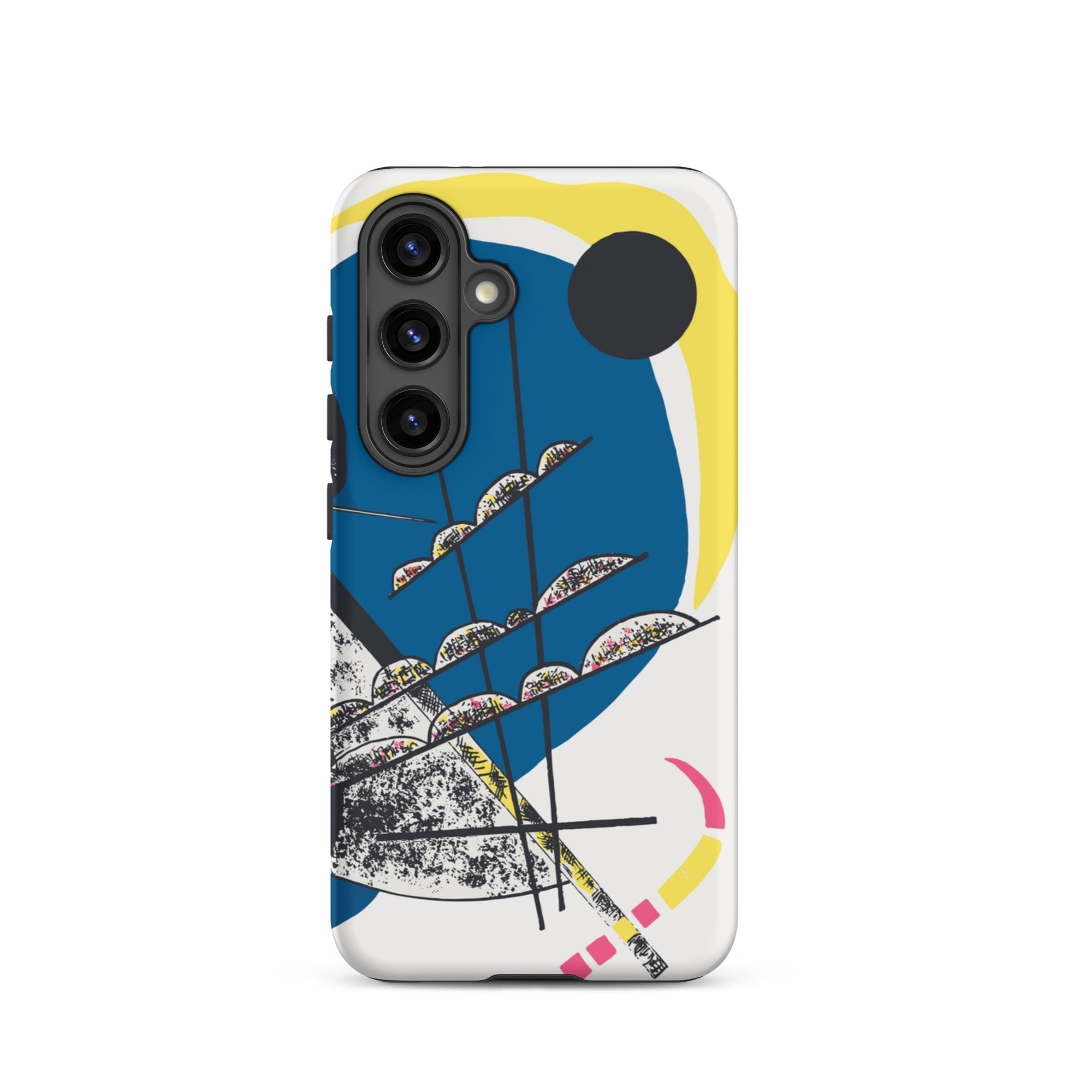 Kleine Welten Ii Wassily Kandinsky Samsung Case, Galaxy S24 / Matte, White Smartphone Case Abstract Design Blue Yellow Black