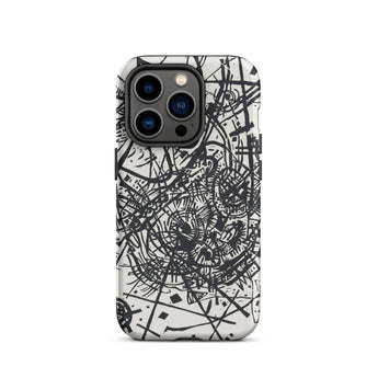 Kleine Welten Viii - Wassily Kandinsky Iphone Case, 14 Pro / Matte, Black White Patterned Phone Case