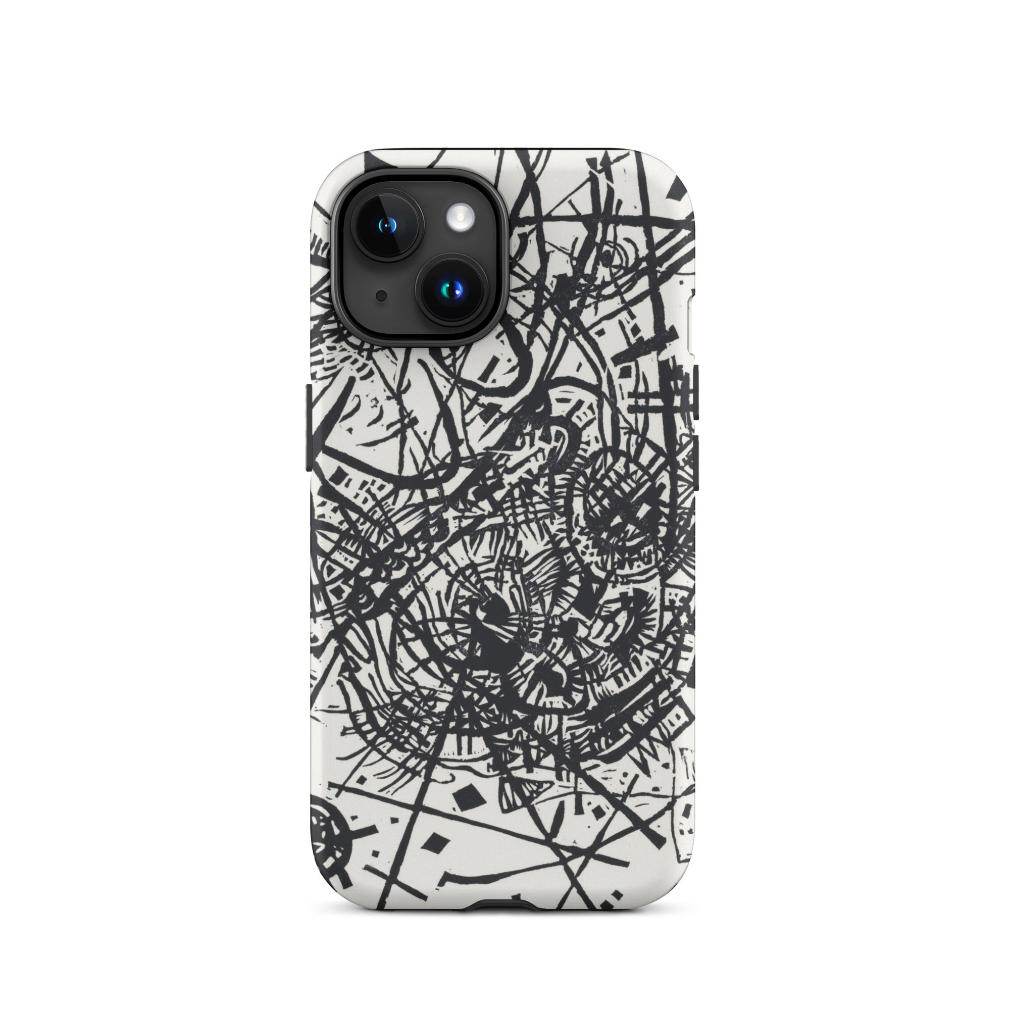 Kleine Welten Viii - Wassily Kandinsky Iphone Case, 15 / Matte, Abstract Black White Phone Case